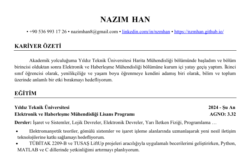 Özgeçmiş Önizleme