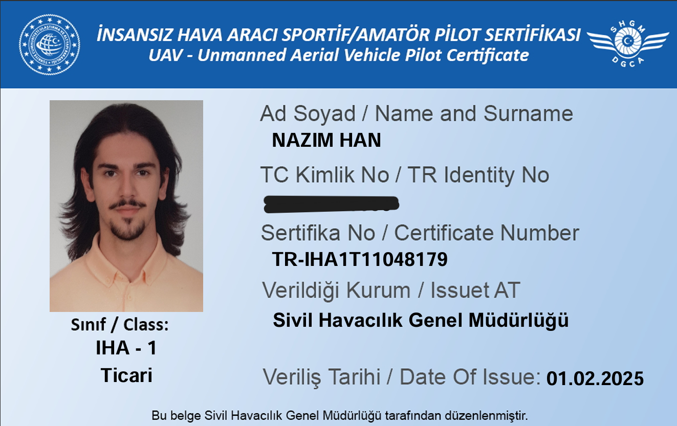 İHA 0 - İHA 1 Ticari Pilot Sertifikası Önizleme
