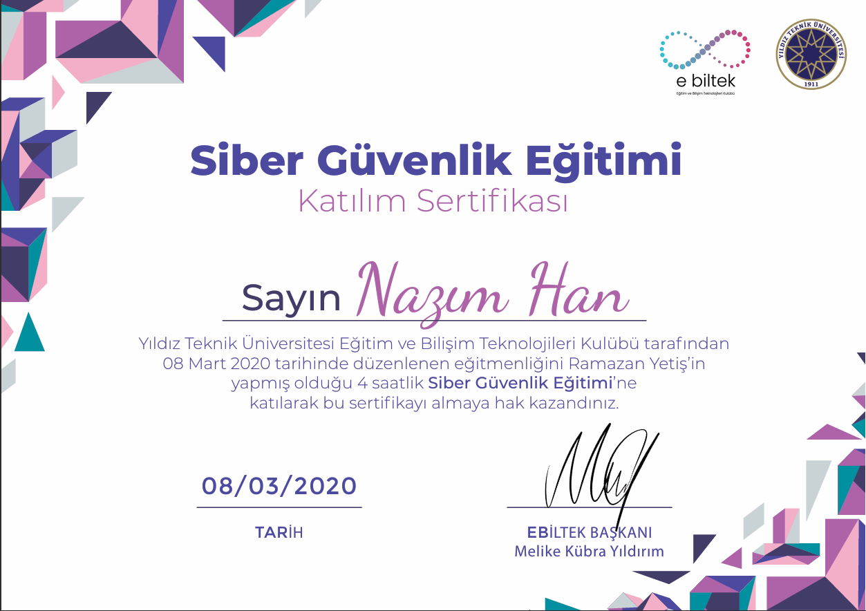YTÜ Siber Güvenlik Eğitimi Önizleme